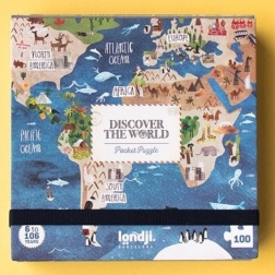 Londji kieszonkowe puzzle Wokół świata 100 elementów