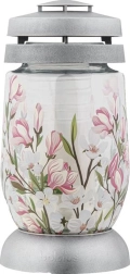 Cmentarna latarnia z motywem magnolii 22 cm, czas palenia 36 h
