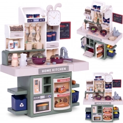 Dziecięca kuchnia ze dźwiękami, światłami LED, generatorem pary, 35 akcesoriami