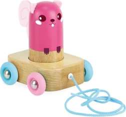 Zabawkowy wózek do ciągnięcia i grzechotka wiewiórka VILAC