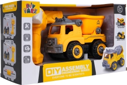 rozbieralna wywrotka budowlana z wiertarką i śrubokrętem