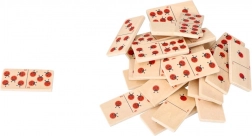 Drewniane domino z biedronkami