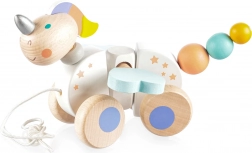 Drewniana zabawka do ciągnięcia Jednorożec