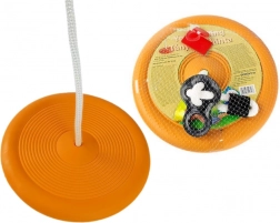 Okrągła ogrodowa huśtawka talerzowa dla dzieci, pomarańczowa