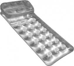 Nadmuchiwane leżak plażowy z oparciem, srebrny