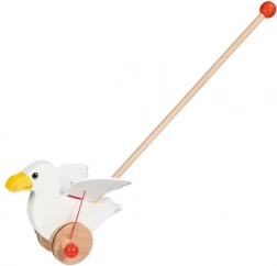 Drewniana zabawka do pchania mewa Jonas