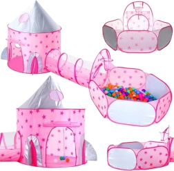 Woopie Namiot 3w1 Pałac Księżniczki XXL Domek Tunel Suchy Basen