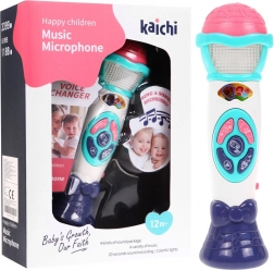 Dziecięcy mikrofon karaoke 12m+ ze zmianą głosu, nagrywaniem i światłami