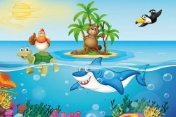 Drewniane puzzle ART PUZZLE Kurczak na wakacjach 50 elementów