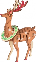 drewniane puzzle 3D świąteczny renifer