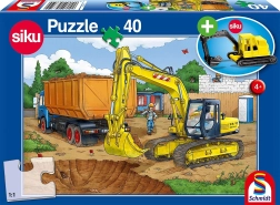 Puzzle Koparka 40 elementów z modelem SIKU