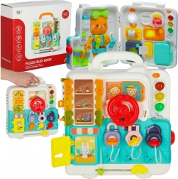 Montessori sensoryczna tablica manipulacyjna z misiem