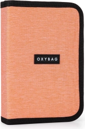 Jednopoziomowy szkolny piórnik z 2 skrzydełkami UNICOLOR, pusty, morelowy