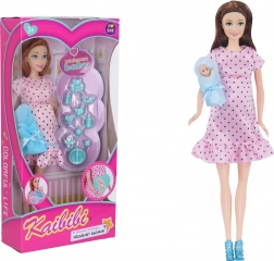 Ciężarna lalka z zestawem akcesoriów 29 cm