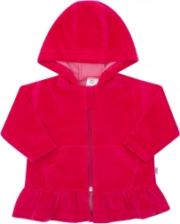 Zamszowa bluza z kapturem NEW BABY ciemnoróżowa