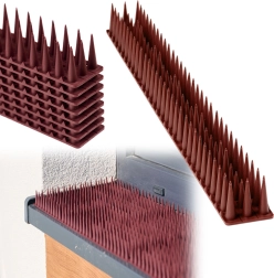 Plastowe kolce przeciw ptakom, brązowe, listwy modułowe 8 szt.