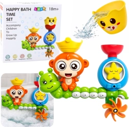Wodna zabawka do wanny z małpką i kubeczkiem na przyssawkach