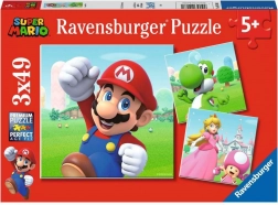 RAVENSBURGER puzzle dla dzieci SUPER MARIO 3×49 elementów