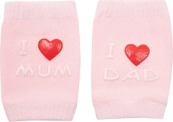 Dziecięce nakolanniki z ABS I love mum & dad – różowe