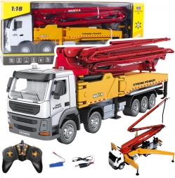 Zdalnie sterowana betoniarka budowlana z pompą HUINA 1:18 metalowa