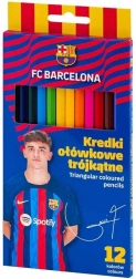 Trójkątne kredki ASTRA, 12 szt., FC Barcelona