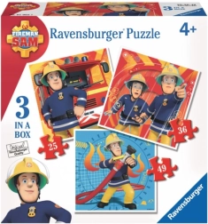 Ravensburger puzzle Strażak Sam 3w1 (25, 36 i 49 elementów)