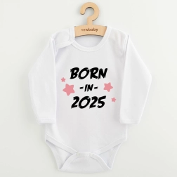 Dziecięce body z nadrukiem New Baby Born in 2025 różowe 86
