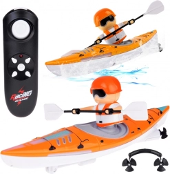 Podświetlany kajak z wioślarzem na zdalne sterowanie