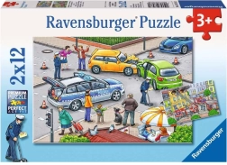 Puzzle Ravensburger Z niebieskim światłem na drogach 2×12 elementów