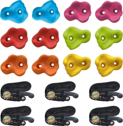 dziecięce uchwyty wspinaczkowe na drzewo z paskami, 12 szt.