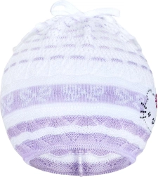 Dzianinowa czapeczka-chustka New Baby kotek fioletowa 3–4 lata