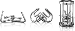 Zestaw 3 metalowych łamigłówek POPULAR