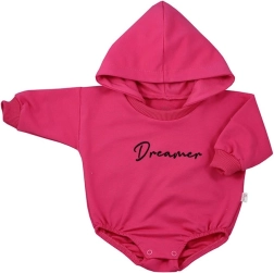 Niemowlęce body dresowe z kapturem Koala Dreamer – ciemnoróżowe