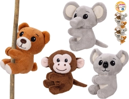 Pluszowe safari zwierzątko z klipsem na sznurku 8 cm - 1 sztuka