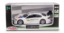 metalowy model auta bmw m3 dtm 1:42 z otwieranymi drzwiami i napędem pull-back