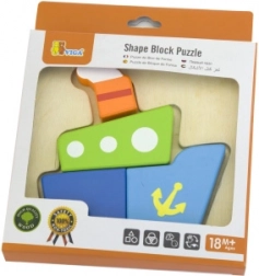 Viga pierwsze drewniane mini puzzle – łódź