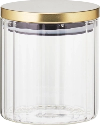 Szklany pojemnik na produkty sypkie z pokrywką i silikonową uszczelką 650 ml