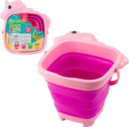 Składane silikonowe wiadro Jednorożec – różowe