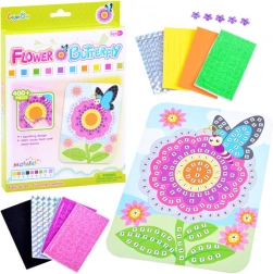 Mozaika kwiat z motylem