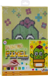 Diamentowe malowanie na ramie Grafix Pixel kaktus 15 × 20 cm
