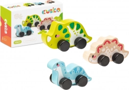 Wesołe dinozaury - drewniany zestaw 3 części