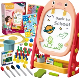 WOOPIE dwustronna magnetyczna tablica do rysowania i nauki liter oraz liczb, 56 elementów