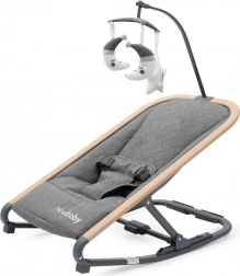 dziecięcy leżaczek bujany Snuggle New Baby szary