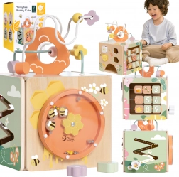 Klasyczna drewniana edukacyjna kostka 5w1