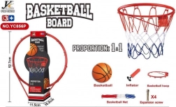 Metalowy kosz do koszykówki 1:1 z siatką, piłką i pompką