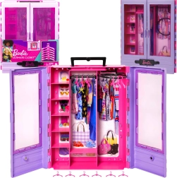 Duża garderoba Barbie Fashionistas na ubranka z wieszakami