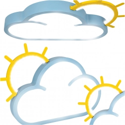 Dziecięca sufitowa lampa LED Chmurka z pilotem niebieska