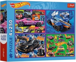 Puzzle 4×250 elementów HOT WHEELS