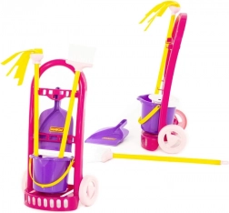 Dziecięcy wózek do sprzątania Palau z wiaderkiem, zmiotką i mopem