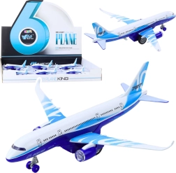 Metalowy osobowy samolot z napędem typu pull-back, światłami i dźwiękami 23 cm